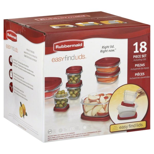 Rubbermaid Container Storage Food 18 Pc 2066483